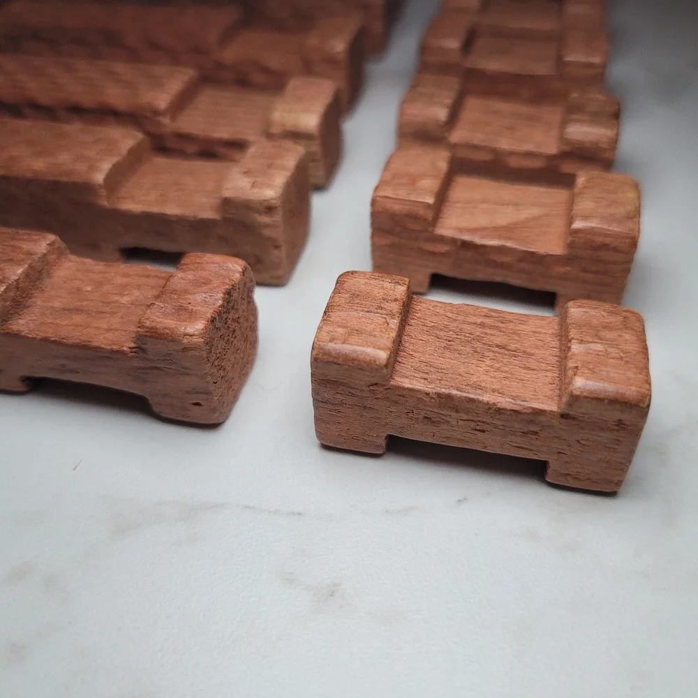 Halsam American Replacement Wood Pieces‎ Mixed Sizes Vintage Toy 15 Pcs Parts